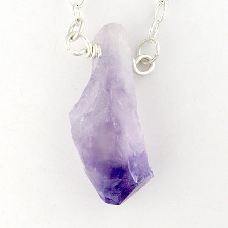 Amethyst nugget on sterling chain