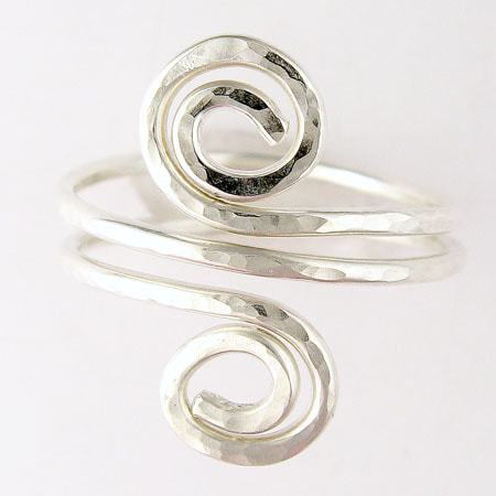 Sterling double spiral ring