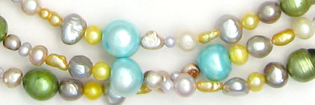 Pastel, cultured, freshwater pearls