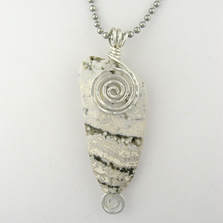 Ocean jasper pendant with sterling accents